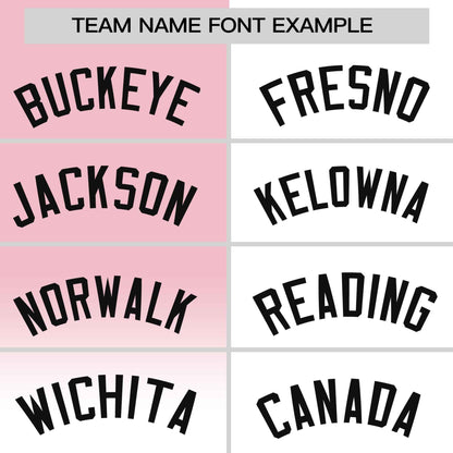 Custom White Light Pink Personalized Half Gradient Design Authentic Baseball Jersey