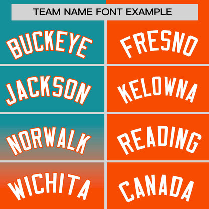 Custom Orange Aqua Personalized Half Gradient Design Authentic Baseball Jersey