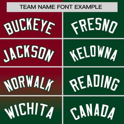 Custom Green Crimson Personalized Half Gradient Design Authentic Baseball Jersey