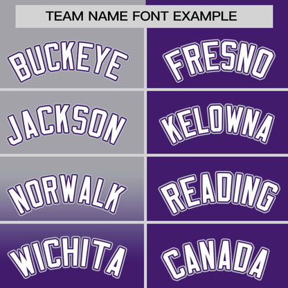 Custom Purple Gray Personalized Half Gradient Design Authentic Baseball Jersey