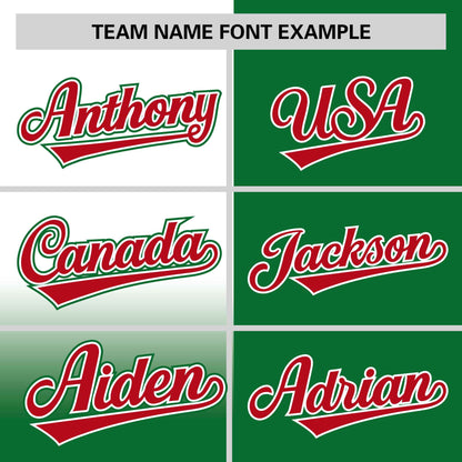 Custom Kelly Green White Personalized Half Gradient Design Authentic Baseball Jersey