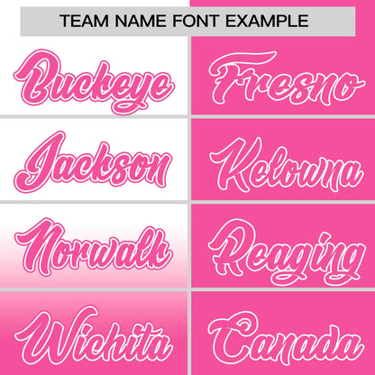 Custom Pink White Personalized Half Gradient Design Authentic Baseball Jersey