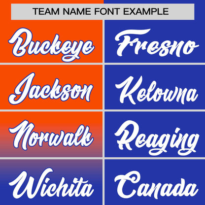 Custom Royal Orange Personalized Half Gradient Design Authentic Baseball Jersey