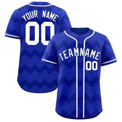 Custom Royal White Personalized Ripple Design Authentic Baseball Jersey