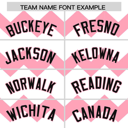 Custom White Light Pink-Black Personalized Ripple Design Authentic Baseball Jersey