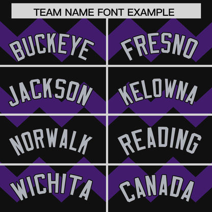 Custom Black Purple-Gray Personalized Ripple Design Authentic Baseball Jersey