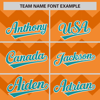 Custom Cadmium Orange Aqua-White Personalized Ripple Design Authentic Baseball Jersey