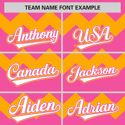 Custom Pink Yellow-White Personalized Ripple Design Authentic Baseball Jersey