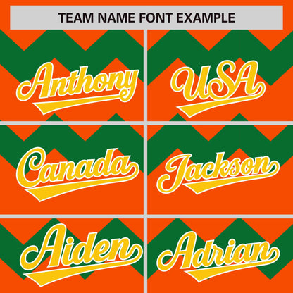 Custom Orange Kelly Green-Gold Personalized Ripple Design Authentic Baseball Jersey