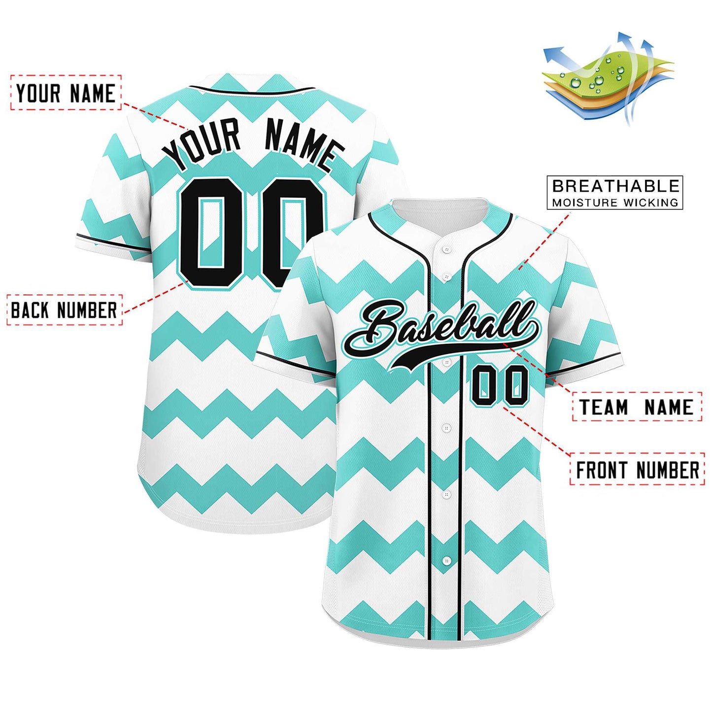 Custom White Bright Green-Black Personalized Ripple Design Authentic Baseball Jersey