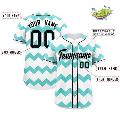 Custom White Bright Green-Black Personalized Ripple Design Authentic Baseball Jersey