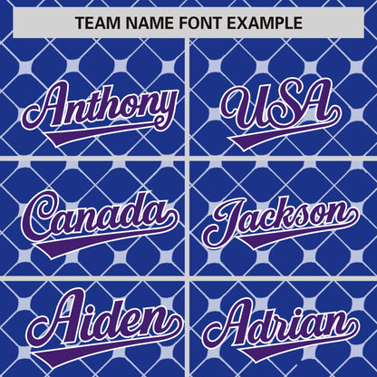 Custom Royal Purple-White Personalized Plaid Design Authentic Baseball Jersey