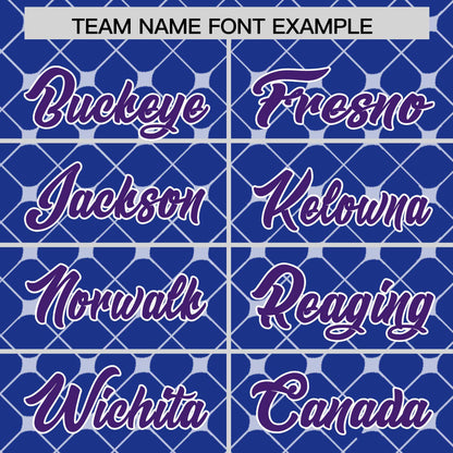 Custom Royal Purple-White Personalized Plaid Design Authentic Baseball Jersey