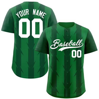 Custom Kelly Green Green Raglan Sleeves Blade Pattern Authentic Baseball Jersey