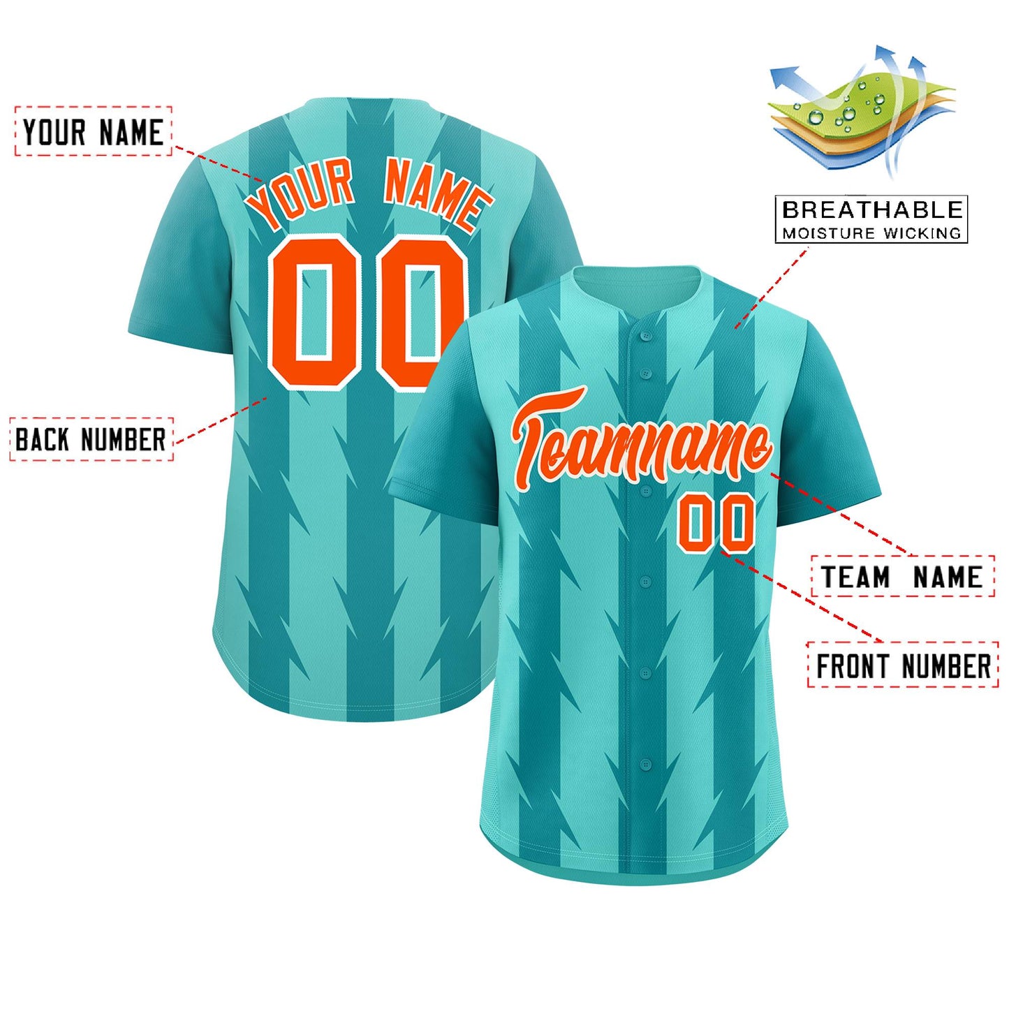 Custom Bright Green Aqua Raglan Sleeves Blade Pattern Authentic Baseball Jersey