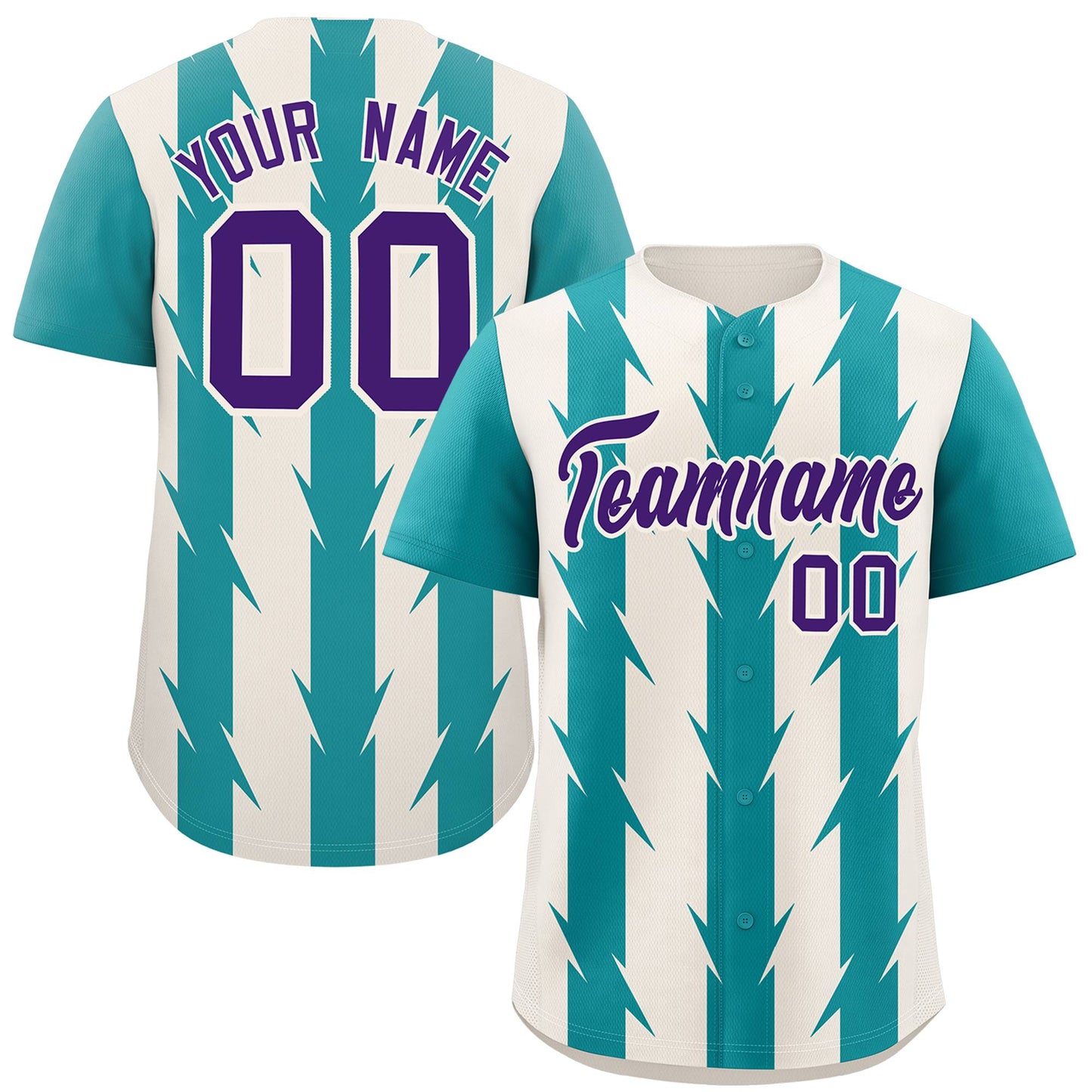 Custom Cream Aqua Raglan Sleeves Blade Pattern Authentic Baseball Jersey