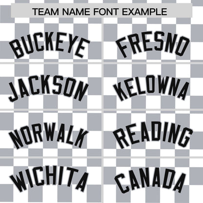 Custom White Gray Personalized Plaid Fashion Design Authentic Baseball Jersey