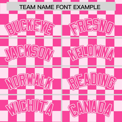 Custom Pink White Personalized Plaid Fashion Design Authentic Baseball Jersey