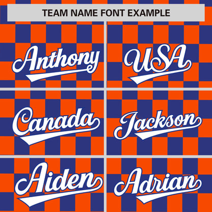 Custom Orange Royal Personalized Plaid Fashion Design Authentic Baseball Jersey