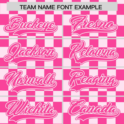 Custom Pink White Personalized Plaid Fashion Design Authentic Baseball Jersey