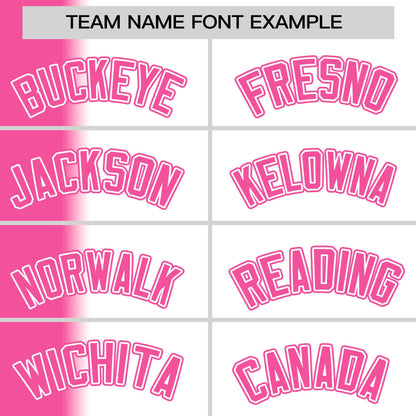 Custom White Pink Pinstripe Personalized Gradient Authentic Baseball Jersey