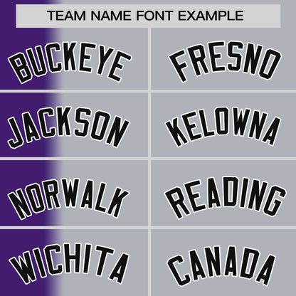 Custom Gray Purple Pinstripe Personalized Gradient Authentic Baseball Jersey