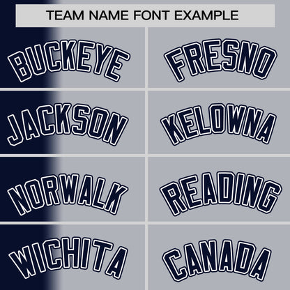 Custom Gray Navy Pinstripe Personalized Gradient Authentic Baseball Jersey