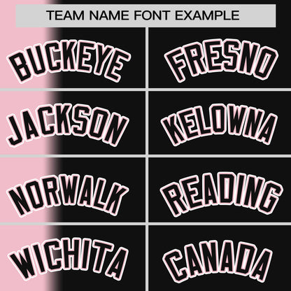 Custom Black Light Pink Pinstripe Personalized Gradient Authentic Baseball Jersey