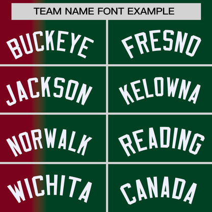 Custom Green Crimson Pinstripe Personalized Gradient Authentic Baseball Jersey