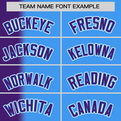 Custom Powder Blue Purple Pinstripe Personalized Gradient Authentic Baseball Jersey