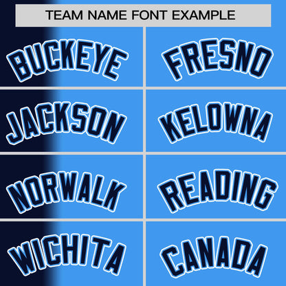 Custom Powder Blue Navy Pinstripe Personalized Gradient Authentic Baseball Jersey