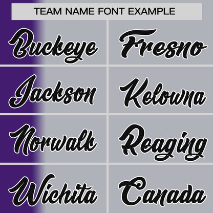 Custom Gray Purple Pinstripe Personalized Gradient Authentic Baseball Jersey