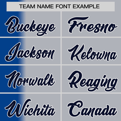 Custom Gray Royal Pinstripe Personalized Gradient Authentic Baseball Jersey