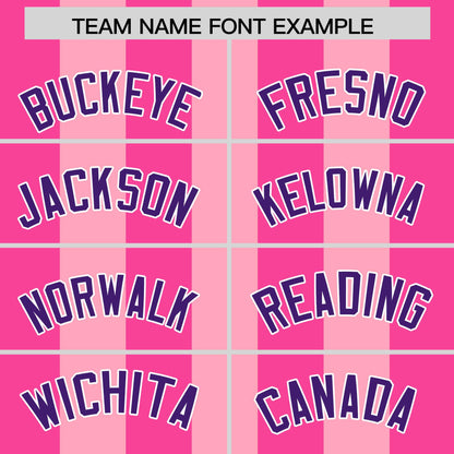 Custom Light Pink Pink Thick Stripe Fashion Authentic Baseball jersey