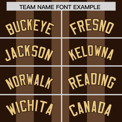 Custom Light Brown Brown Thick Stripe Fashion Authentic Baseball jersey