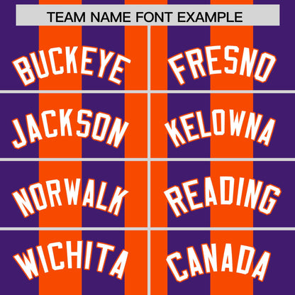 Custom Orange Purple Thick Stripe Fashion Authentic Baseball jersey