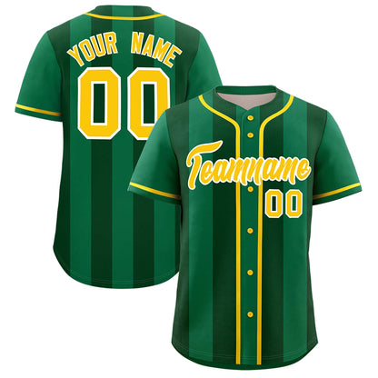 Custom Kelly Green Green Thick Stripe Fashion Authentic Baseball jersey