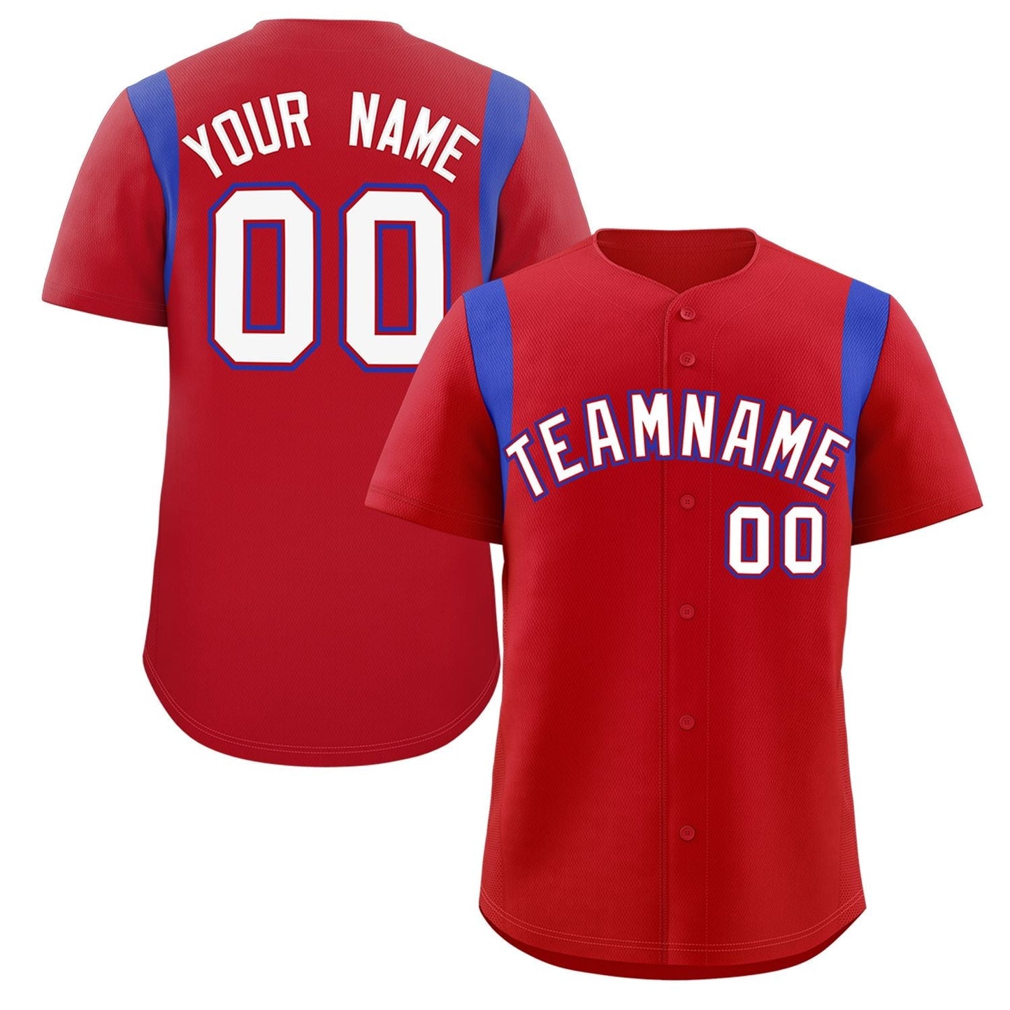 Custom Red Royal Classic Style Personalized Full Button Authentic Baseball Jersey