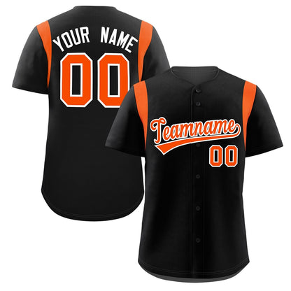 Custom Black Orange Classic Style Personalized Full Button Authentic Baseball Jersey