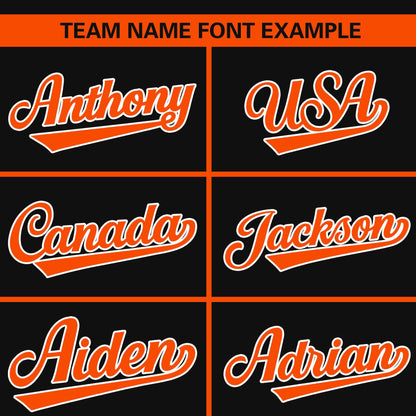 Custom Black Orange Classic Style Personalized Full Button Authentic Baseball Jersey