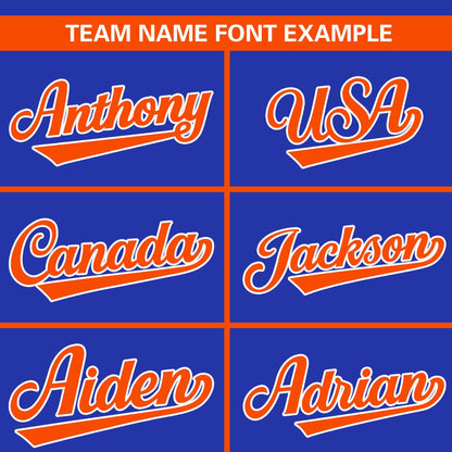 Custom Royal Orange Classic Style Personalized Full Button Authentic Baseball Jersey