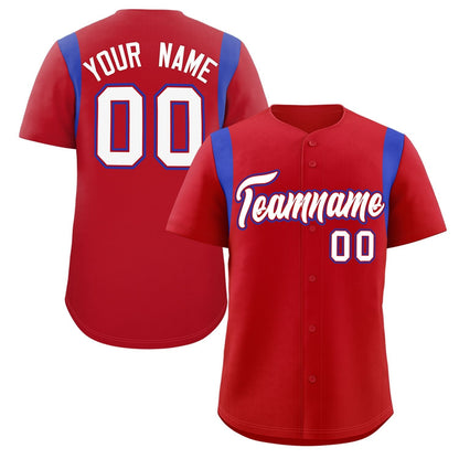 Custom Red Royal Classic Style Personalized Full Button Authentic Baseball Jersey