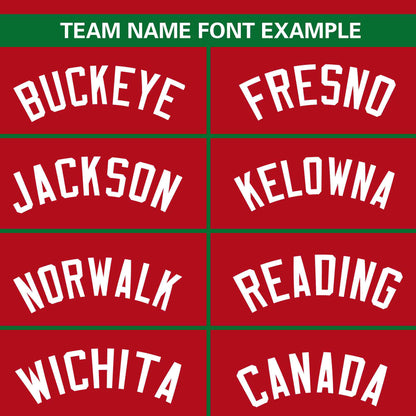 Custom Red Kelly Green Color Block Personalized Raglan Sleeves Authentic Baseball Jersey