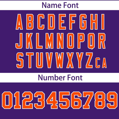 Custom Orange Purple Color Block Personalized Raglan Sleeves Authentic Baseball Jersey