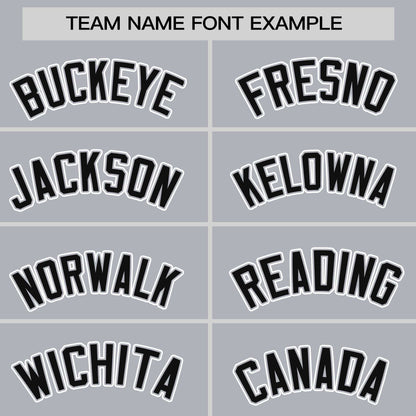 Custom Gray Black-White Personalized Color Block Authentic Baseball jersey