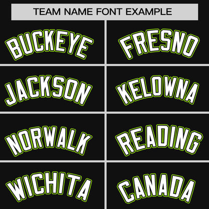 Custom Black Neon Green-White Personalized Color Block Authentic Baseball jersey