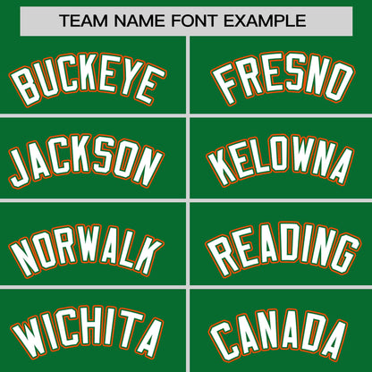 Custom Kelly Green Orange-White Personalized Color Block Authentic Baseball jersey