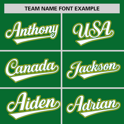 Custom Kelly Green Gold-White Personalized Color Block Authentic Baseball jersey