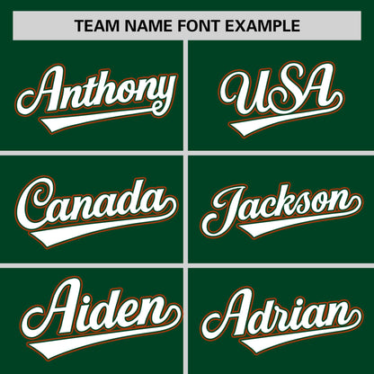 Custom Green Texas Orange-White Personalized Color Block Authentic Baseball jersey