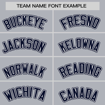 Custom Gray Navy Pinstripe Personalized Raglan Sleeves Authentic Baseball Jersey